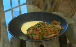 Rick Stein Liver with Parmesan polenta dish on Saturday Kitchen