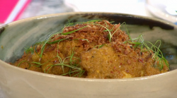 Ping Coombes’ Malaysian curry with pancakes on Sunday Brunch