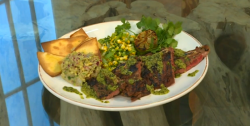 Matt’s Mexican ribs with tomatillo salsa, guacamole and tortilla chips dish on Saturday Ki ...