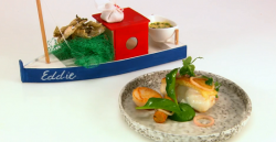 Chris’ national treasure fish course on the Great British Menu