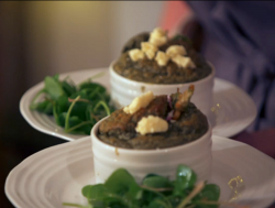 Beverley and Sarah’s nettle souffle starter on My Kitchen Rules