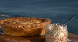 John Torode and Lisa Faulkner’s picnic pie with express coleslaw on This Morning