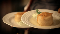 Beverley and Sarah’s Seville orange steamed pudding with basil ice cream  on My Kitchen Rules