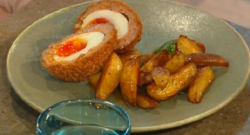 Donal’s chorizo scotch eggs dish on Saturday Kitchen