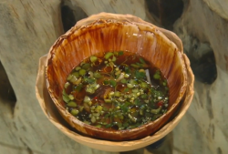 Tom Sellers Squid with wild leaves and a mushroom broth dish on Saturday Kitchen