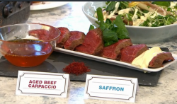 Arun Kapil’s beef carpaccio with saffron dish on Sunday Brunch