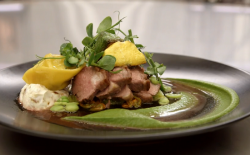 Brenton’s lamb with goats cheese dish on MasterChef: The Professionals