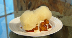 Glynn’s pain perdu with pineapple and candy floss dessert on Saturday Kitchen