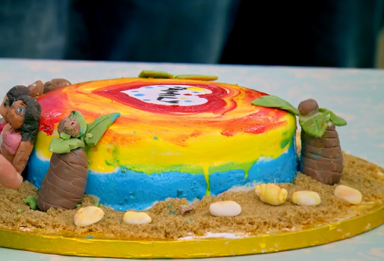 Mini’s tropical holiday cake on Junior Bake Off