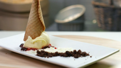 Simon and Linda’s cry baby ice cream dessert on My Kitchen Rules