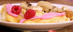 Jenna’s bakewell and banoffee eclairs on Junior Bake Off