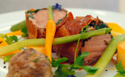 Matei’s pork dish on MasterChef: The Professionals