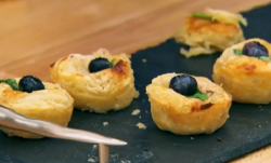 Nikki’s mini orange and cardamon custard tarts on Junior Bake Off