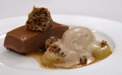 Brenton’s chocolate pave with peanut butter ice cream dessert on MasterChef: The Professionals