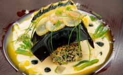 Rich’s hake fish with coconut curry dish on MasterChef: The Professionals