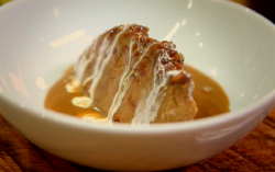 Simon Hopkinson’s traditional  sticky toffee pudding with dates and butterscotch sauce on  ...