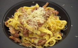 Monica’s tagliatelle carbonara  pasta dish on MasterChef: The Professionals