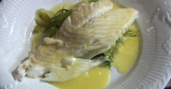 Turbot with cabbage and butter sauce dish on Rick Stein’s Long Weekends