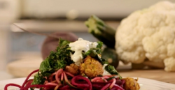 Liz Earle’s roasted cauliflower with turmeric and vegetable noodles dish for a inside out  ...