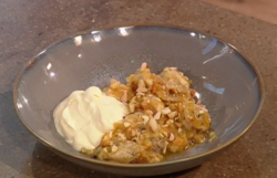 Matt’s baked banana and amaretto gratin dessert on Christmas Kitchen