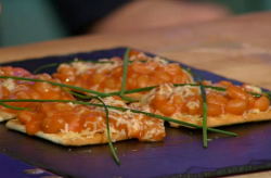 Bill’s baked beans with melted cheese and crackers on Sunday Brunch