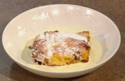 Andi’s panettone bread and butter pudding with blackberries on Christmas Kitchen