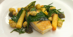 James’s pan fried brill fish with chips and caper ketchup dish on MasterChef: The Professi ...