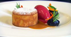 George Blogg’s caramel fondant with cherries dessert made by Brenton at  the exclusive Gra ...