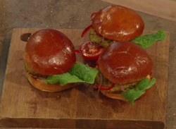 Matt’s chickpea burgers on Christmas Kitchen