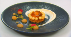 Gary’s  apple dome with shortbread biscuit dessert on MasterChef: The Professionals