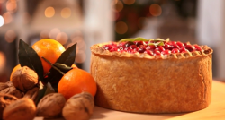 Lorraine Pascale vegetarian pie with cranberries on Christmas Kitchen