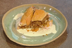 Andi’s pumpkin and walnut baklava with cream on Christmas Kitchen