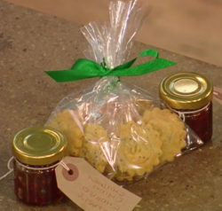 Selasi’s Rosemary and Parmesan biscuits with chorizo and chilli chutney on Christmas Kitchen