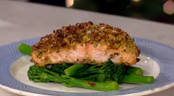 Gino’s pistachio & honey crust salmon on This Morning