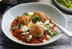 Simon Rimmer’s shakshuka with Sweet Potato Fritters dish on Sunday Brunch