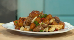 Jeremy’s Hong Kong style black pepper beef with potatoes on Sunday Brunch