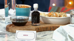 Rebecca’s birch water alcoholic drink and dip on Sunday Brunch