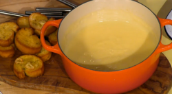 Simon Rimmer’s cheddar and cider fondue on Sunday Brunch