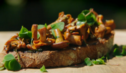 Wild mushrooms on toast on Jamie and Jimmy’s Friday Night Feast