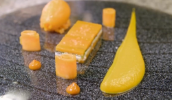 Yoann Conte carrot mousse on James Martin’s French Adventure