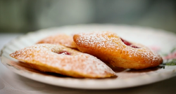 Rachel Khoo’s madeleines with honey, raspberries and lemon curd for a French tea time trea ...