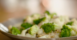 Mary Berry broccoli and cauliflower stir fry with shallots and garlic on Mary Berry Everyday