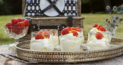 Mary Berry Scots whisky cream  with raspberries and orange zest dessert on Mary Berry Everyday