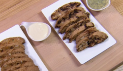 Twins Charlotte and Chloe’s winter spice biscotti with poppy seed sauce on Chopping Block