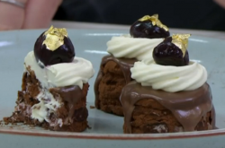 John Whaite mini black forest gateaux on Chopping Block