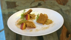 Michel Roux Jr. honeycomb tripe with apple and cider on Saturday Kitchen