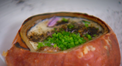 Nigel Haworth and Steve’s onion soup with brandy and chives on The Secret Chef