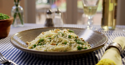 Mary Berry orzo pasta with broad beans on Mary Berry Everyday