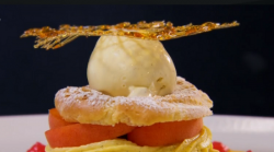 Paul Merrett  and Lucy’s Paris Brest dessert on The Secret Chef