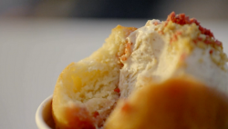 Jackson’s doughnut with peanut butter and jelly ice cream on Hidden Restaurants with Miche ...